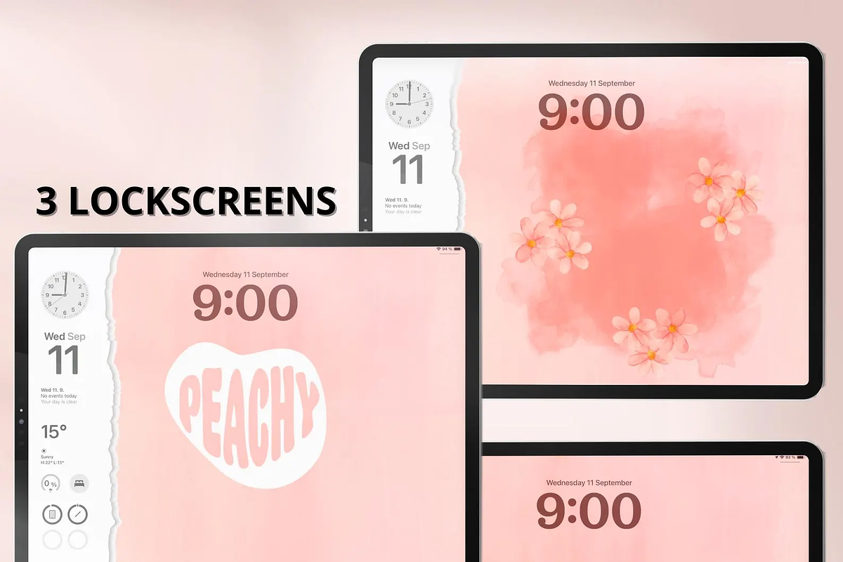 Sweet Peach iPad and iPhone Theme, a Wallpaper Graphic by BeeRubby (Photo 5 of 8)