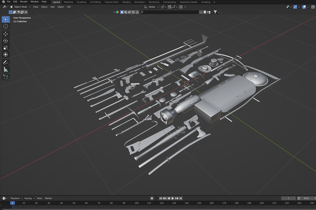 BASEMESH WEAPON COLLECTION, an Object 3D Model by MohamedHussien1 (Photo 8 of 8)