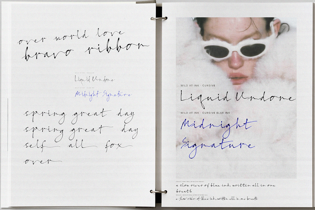 Wild at Ink - Liquid Ink Fonts, a Handwritten Font by Lilithcollageart (Photo 2 of 11)