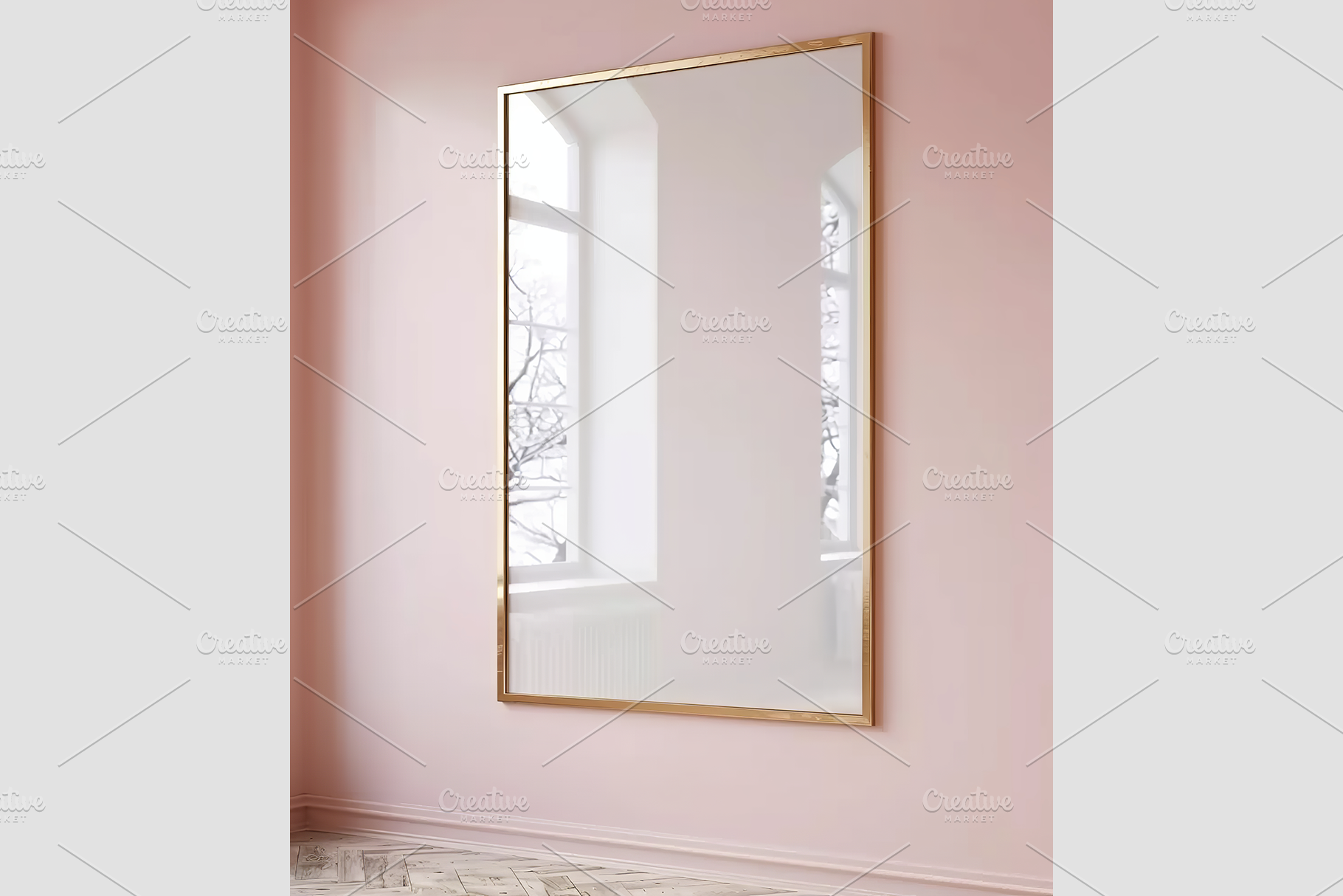 Frame Mockup on Soft Pink Wall, an Architecture Photo by GFXCity