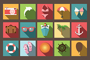 Summer Vacation Flat Icons, an Illustration by Blue Lela Design (Thumbnail 2 of 2)