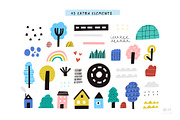 Cute Cars | Hand drawn clipart, a Transportation Illustration by Olia (Thumbnail 3 of 11)
