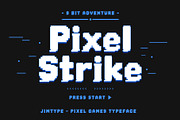 Pixel Strike – Pixel Font Arcade, a Handwritten Font by Jimtype Studio (Thumbnail 1 of 8)