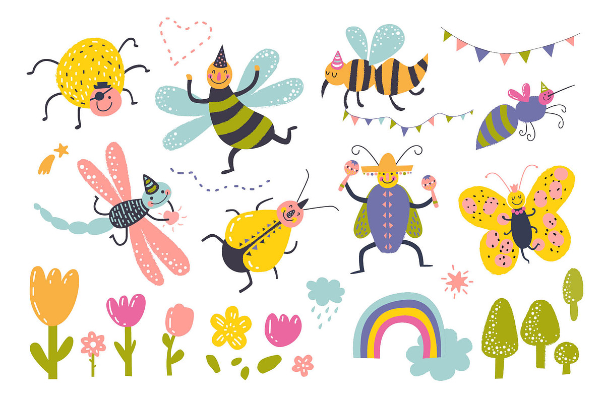 Bugs. Graphic clip art, an Object Graphic by Maru_art (Photo 3 of 11)