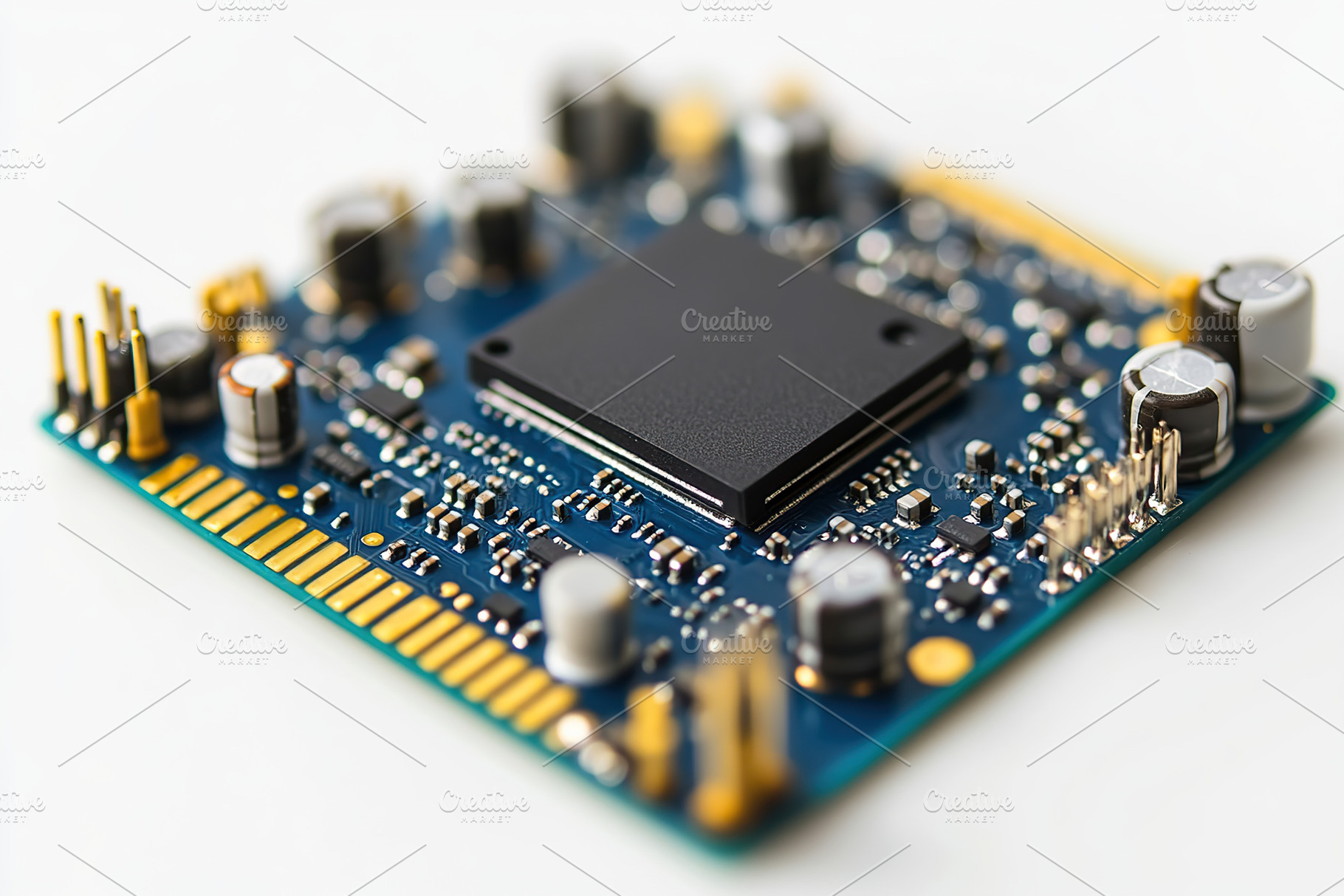 CPU processor microchip on white background, a Technology Photo by AlyaAnd