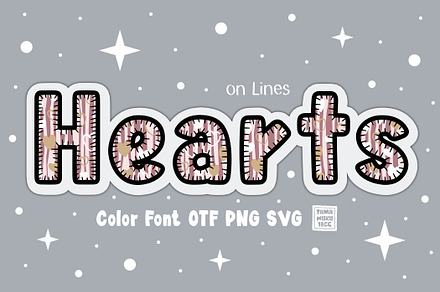 Hearts on Lines OTF PNG SVG