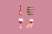 Wine Illustration Set, a Food Illustration by studiogstock (Thumbnail 3 of 3)