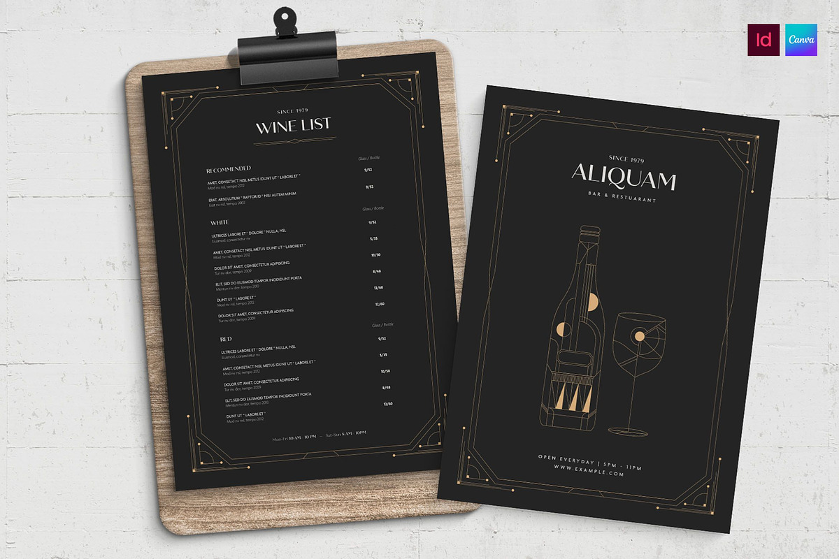 Wine List Template, a Flyer Template by BrandPacks (Photo 1 of 5)