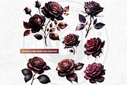 Moody Rose Gold and Mauve Flowers, a Decorative Illustration by ThatsDesignArt (Thumbnail 10 of 10)