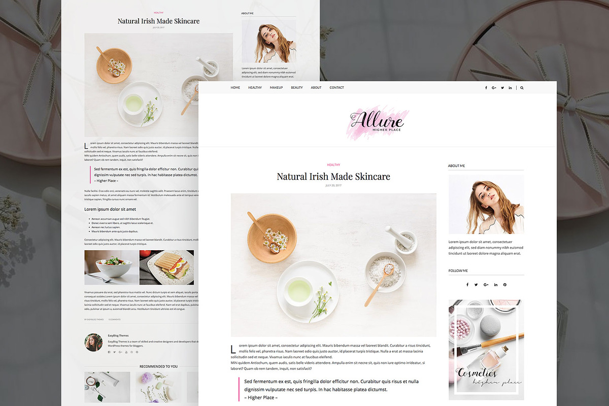 Allure - Beauty & Wellness Blog, a WordPress Template by EasyBlog Themes