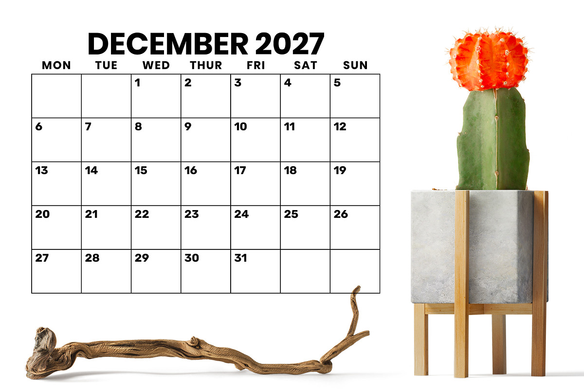 2027 8.5x11 Inch MON-SUN Calendar preview 3