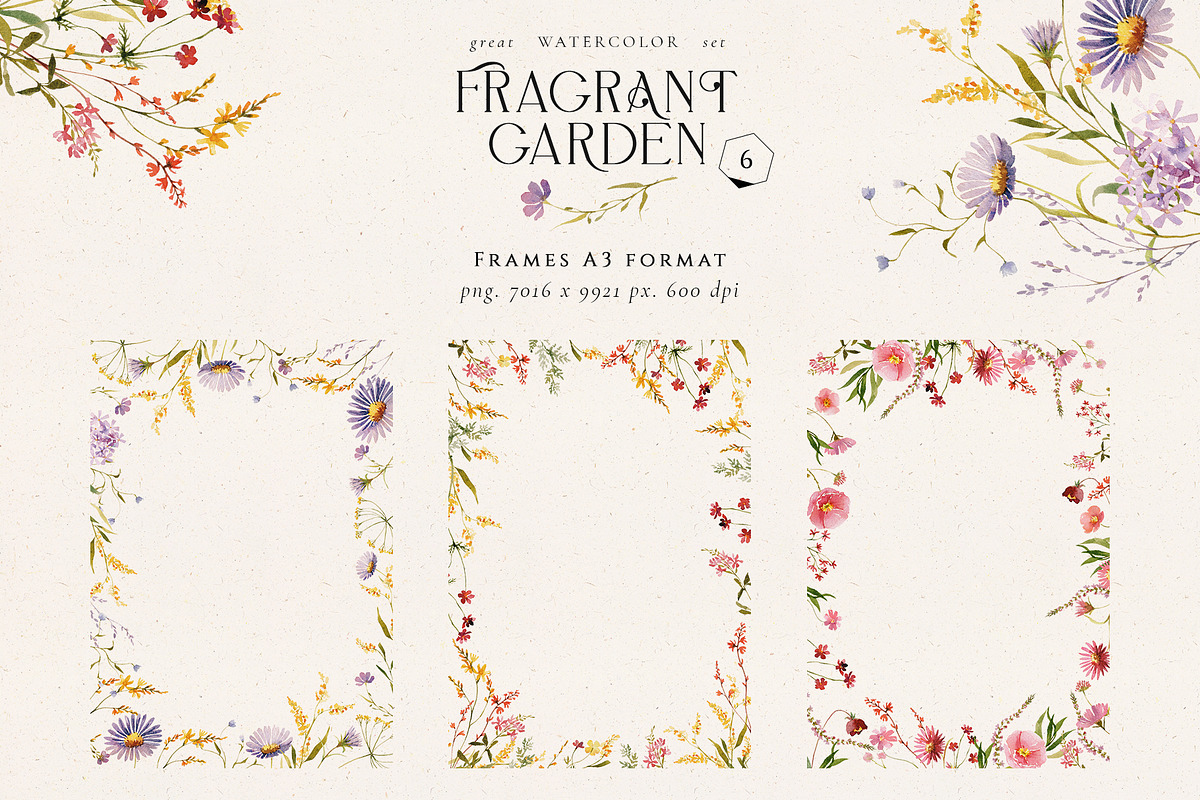 Fragrant garden-great watercolor set, a Decorative Illustration by Pamyatka Shop (Photo 22 of 24)