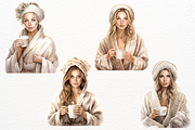 Winter Spa Watercolor Clipart Bundle, a Seasonal Illustration by Maysa Art (Thumbnail 2 of 6)