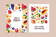 Fruits, berries set, patterns, cards, a Food Illustration by PaperTrident (Thumbnail 6 of 13)