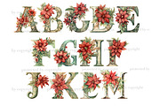 Poinsettia Alphabet | Christmas, a Seasonal Illustration by GlamArtZhanna (Thumbnail 2 of 5)