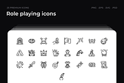 Role playing icons, an Outline Icon by Wencory (Thumbnail 1 of 2)