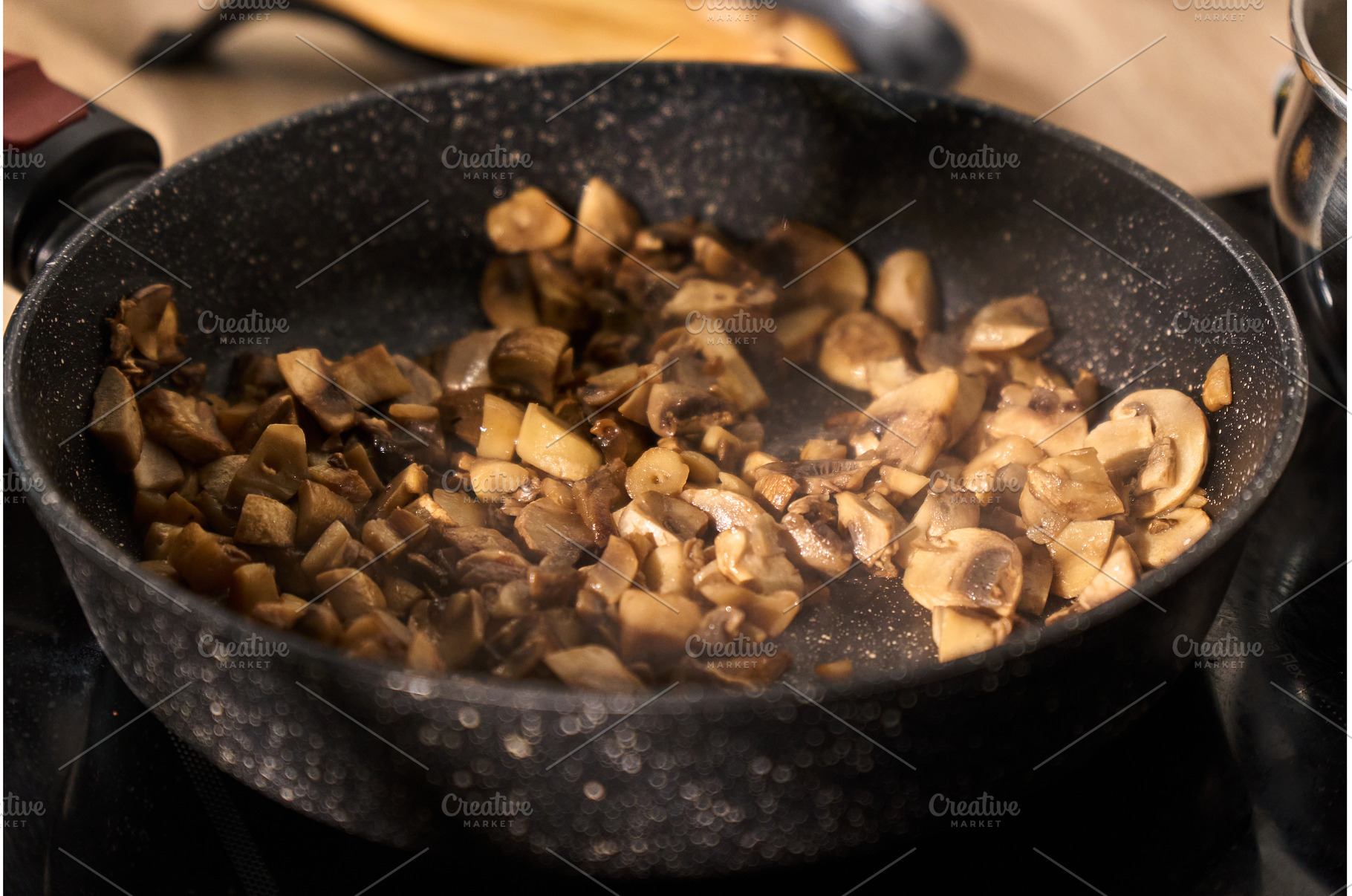 Mushrooms are being, cozy kitchen, a Food & Drink Photo by darksoul72