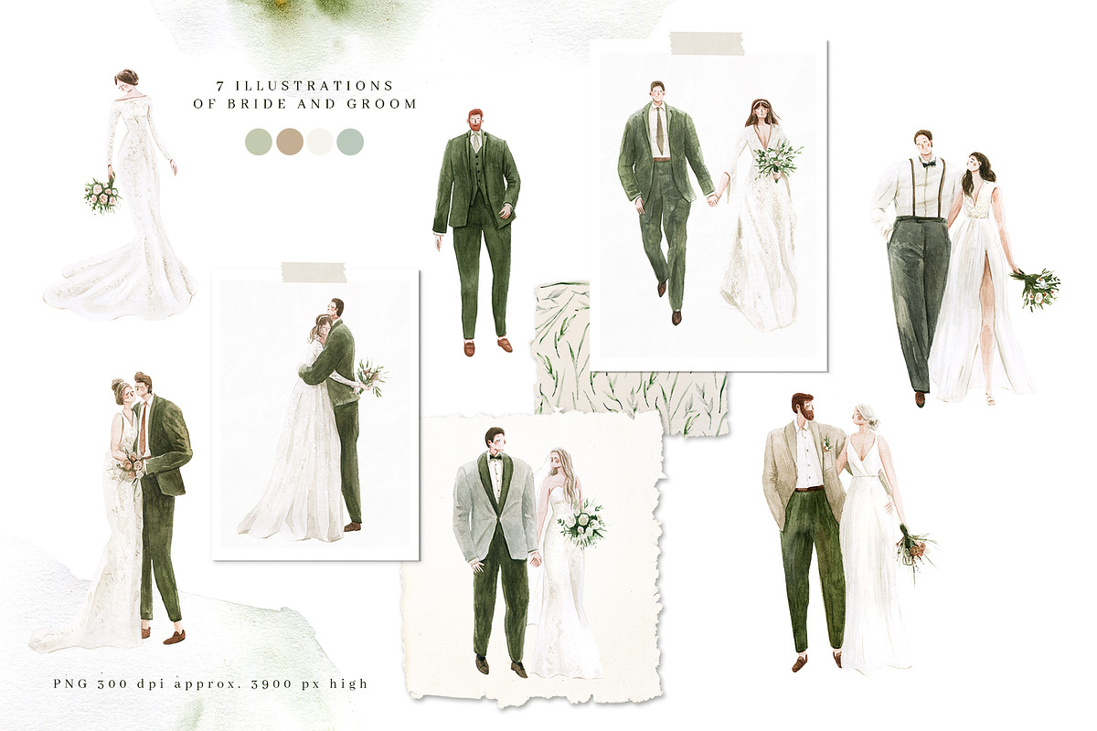Lelia's Wedding Watercolor Set, an Illustration by Bibela (Photo 3 of 12)