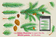 Vector ART BRUSHES - CHRISTMAS TREE, a Brush Add-On by ViktoriaARTprint (Thumbnail 2 of 2)