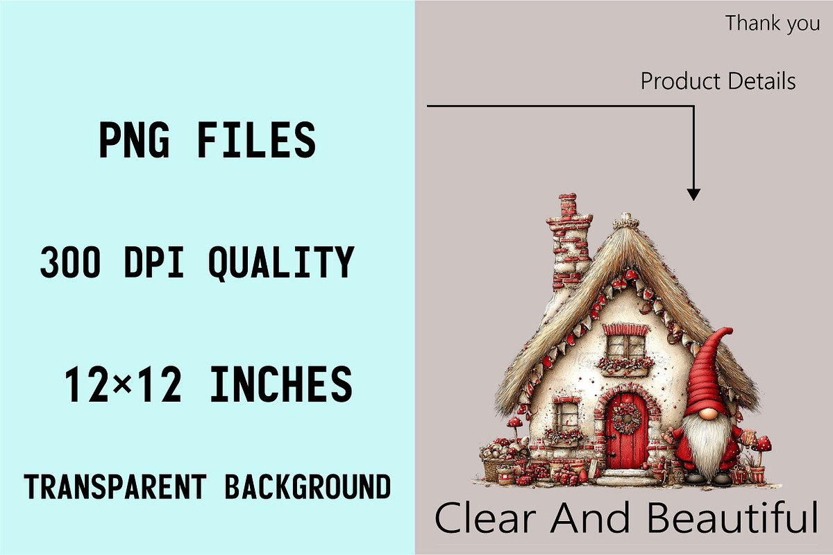 Whimsical Christmas House Clipart Bu, an Illustration by SVGArt (Photo 3 of 8)