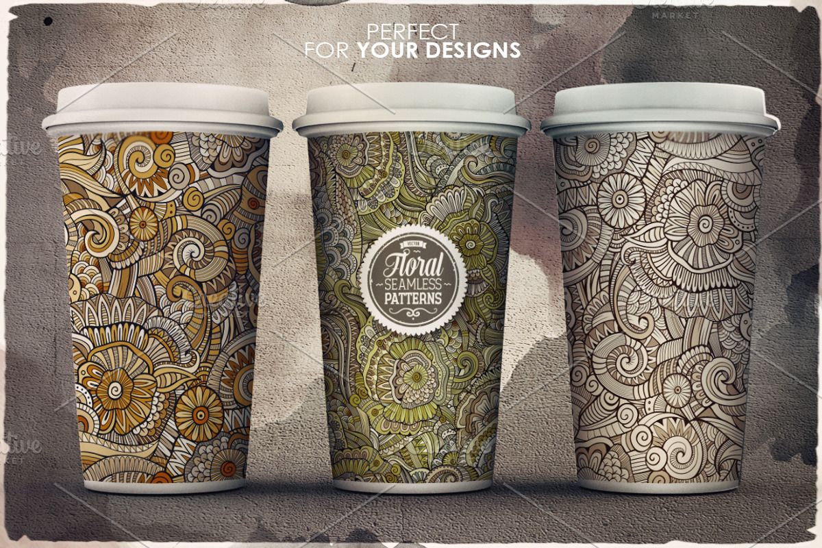 Floral Ethnic Seamless Patterns, a Pattern Graphic by BALABOLKA (Photo 5 of 6)