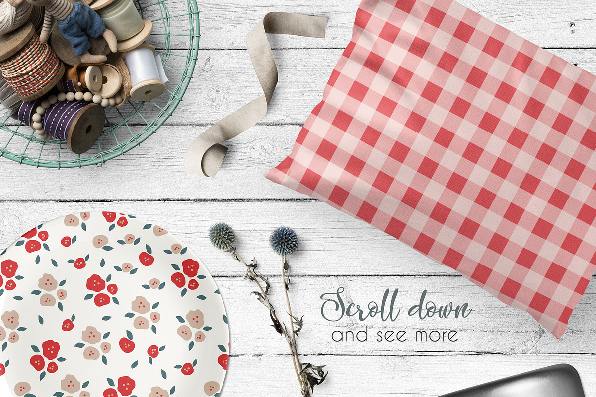Farmhouse plaids and florals, a Pattern Graphic by Cozy pattern shop (Photo 5 of 9)