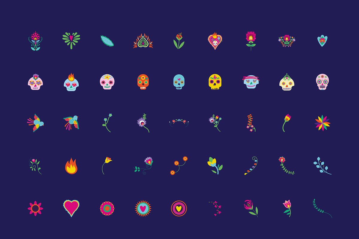 Dia de los Muertos Icon Set