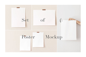 Mockup Set 4 Modern Minimal Poster