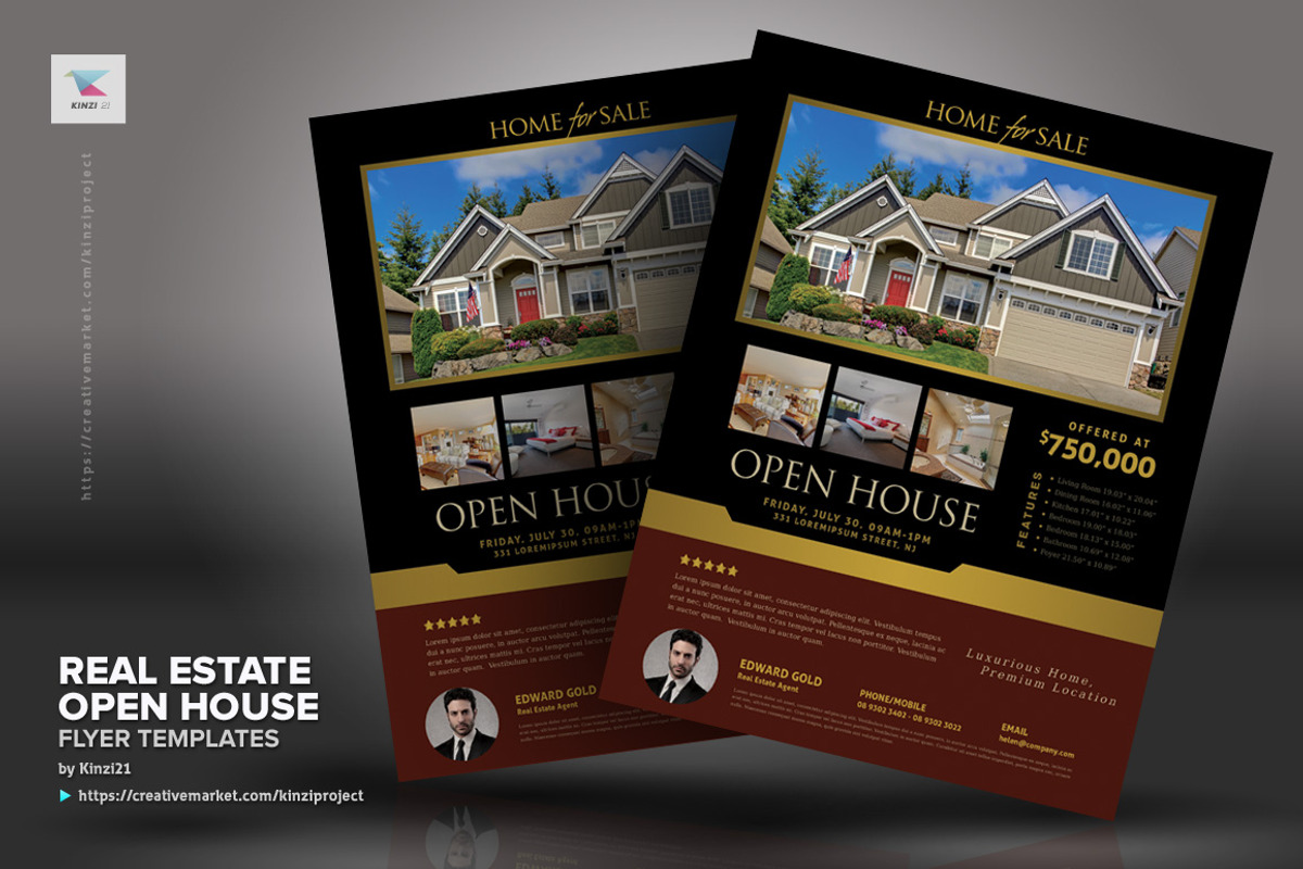 Real Estate Open House Flyers, a Flyer Template by kinzi21 (Photo 4 of 4)