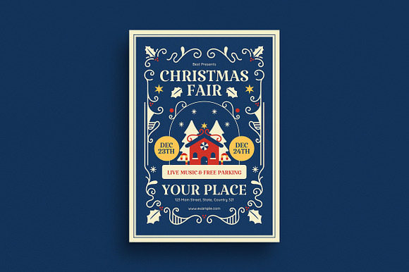 Retro Christmas Fair Event Flyer preview 4