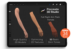 Procreate 3d Model -Right Arm Female, a Characters & Person 3D Model by Procreate3dStudio