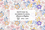 Botanical Summer Floral Pattern, a Pattern Graphic by StudioGlouna (Thumbnail 1 of 9)