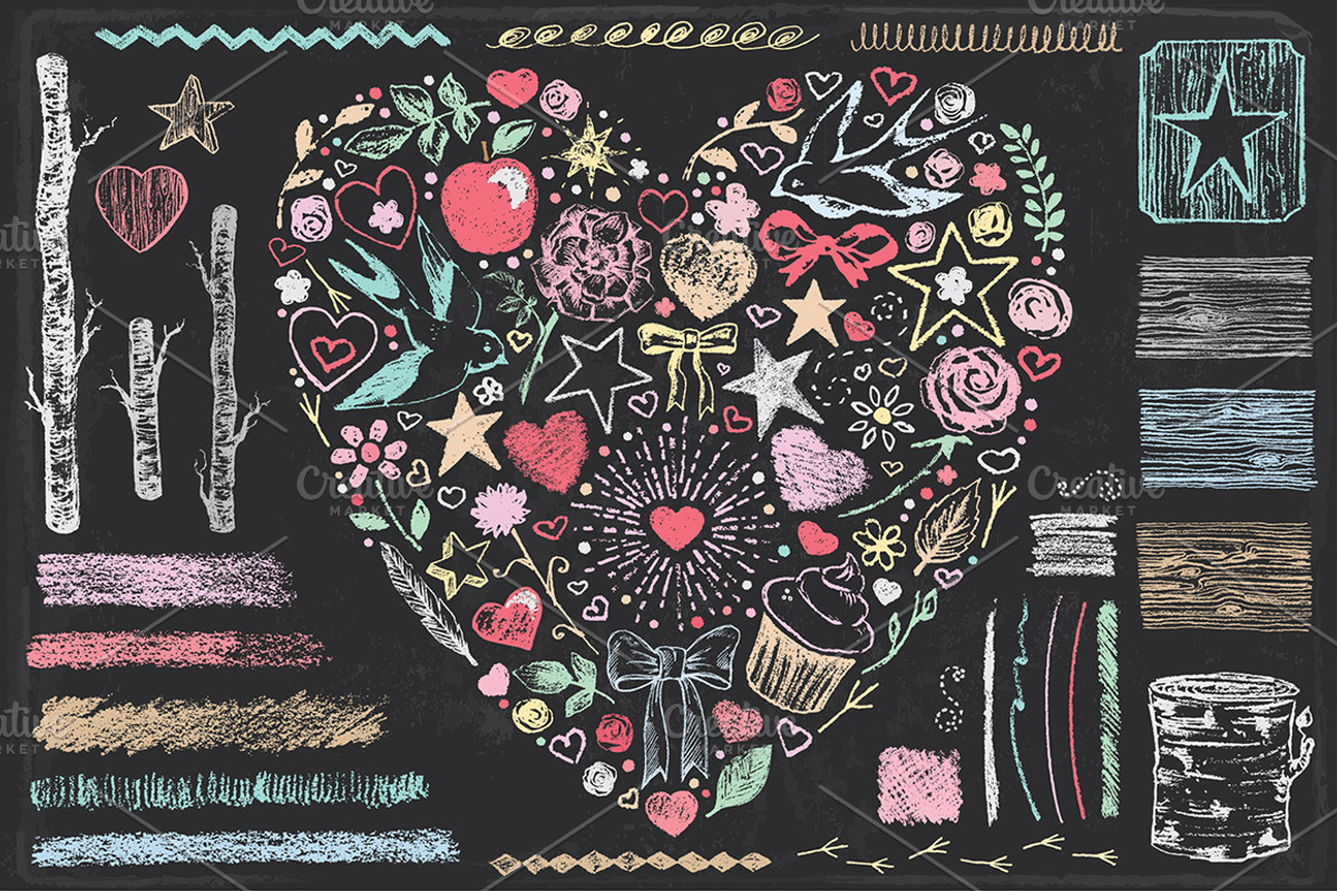 ChalKit Pretty Hand Drawn MegaBundle, an Illustration by Vector Vintagery (Photo 4 of 4)