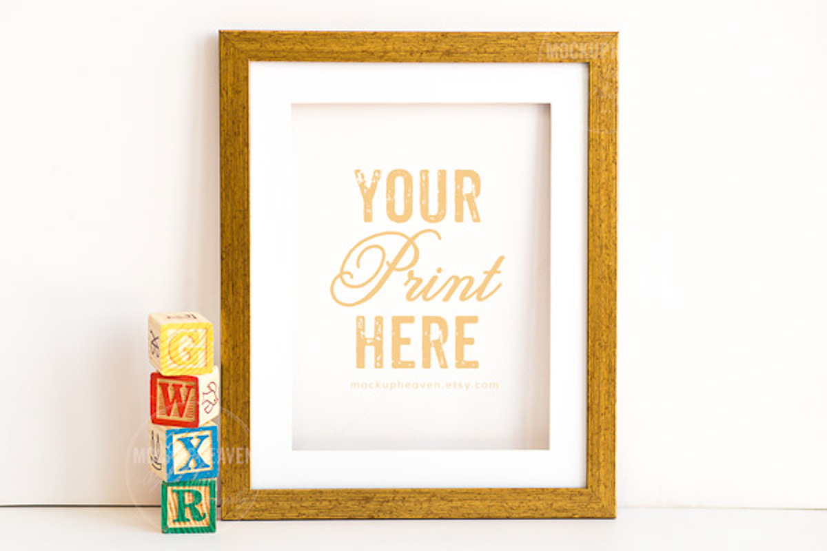 SET OF 2 Nursery Frame Mockups, a Print Template by MockUpHeaven (Photo 1 of 2)