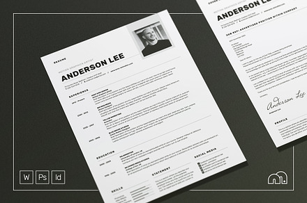 Resume/CV - Anderson, a Resume Template by bilmaw creative