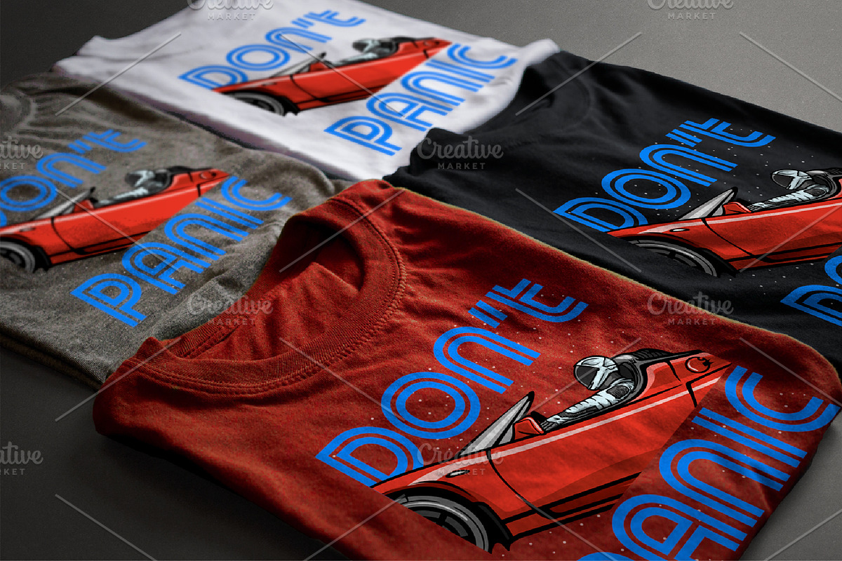 Spaceman t-shirt print! DON'T PANIC, an Illustration by VioSilent (Photo 5 of 5)