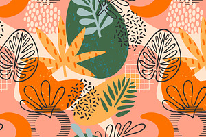 Plant Geometry. Seamless Patterns