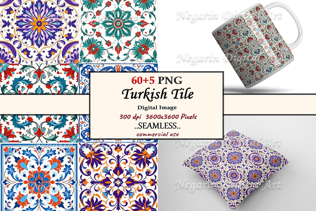 Turkish Pattern Tile, a Pattern Graphic by Negarin Digital Art (Photo 1 of 8)