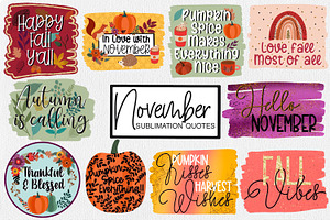 November Sublimation Quote Bundle