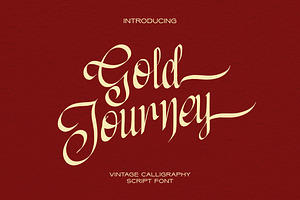 Gold Journey - Vintage Calligraphy