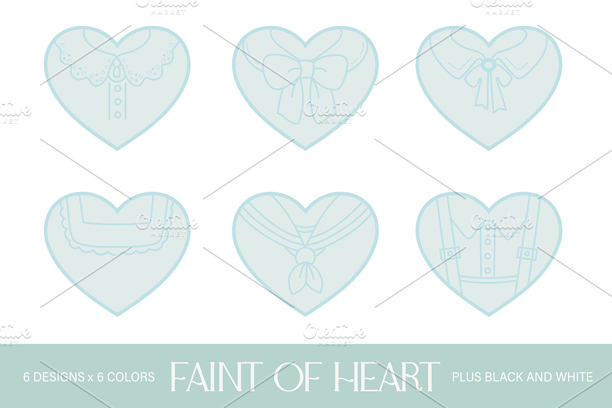 Faint of Heart Clipart Set, an Object Illustration by Patterns for Dessert (Photo 5 of 13)
