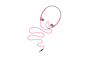 Headphones or Earphones with Cable, an Object Illustration by TopVectors