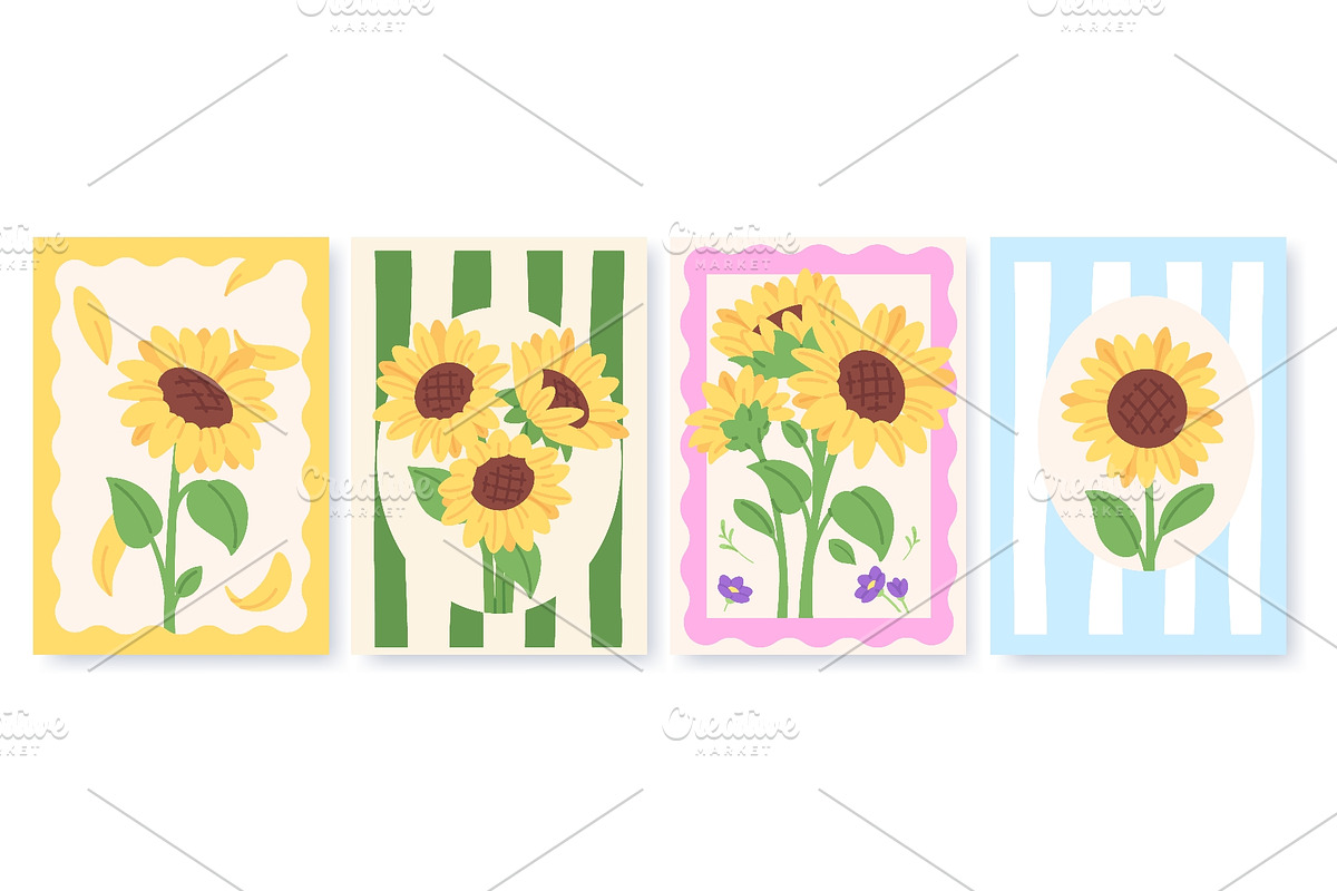Sunflowers poster design. Stylish, an Object Graphic by LadadikArt (Photo 1 of 3)