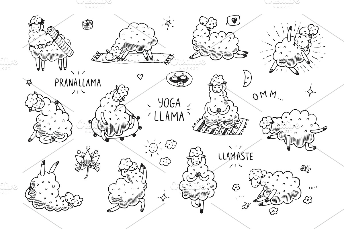 Yoga Llama, an Animal Illustration by GooseFrol (Photo 2 of 8)
