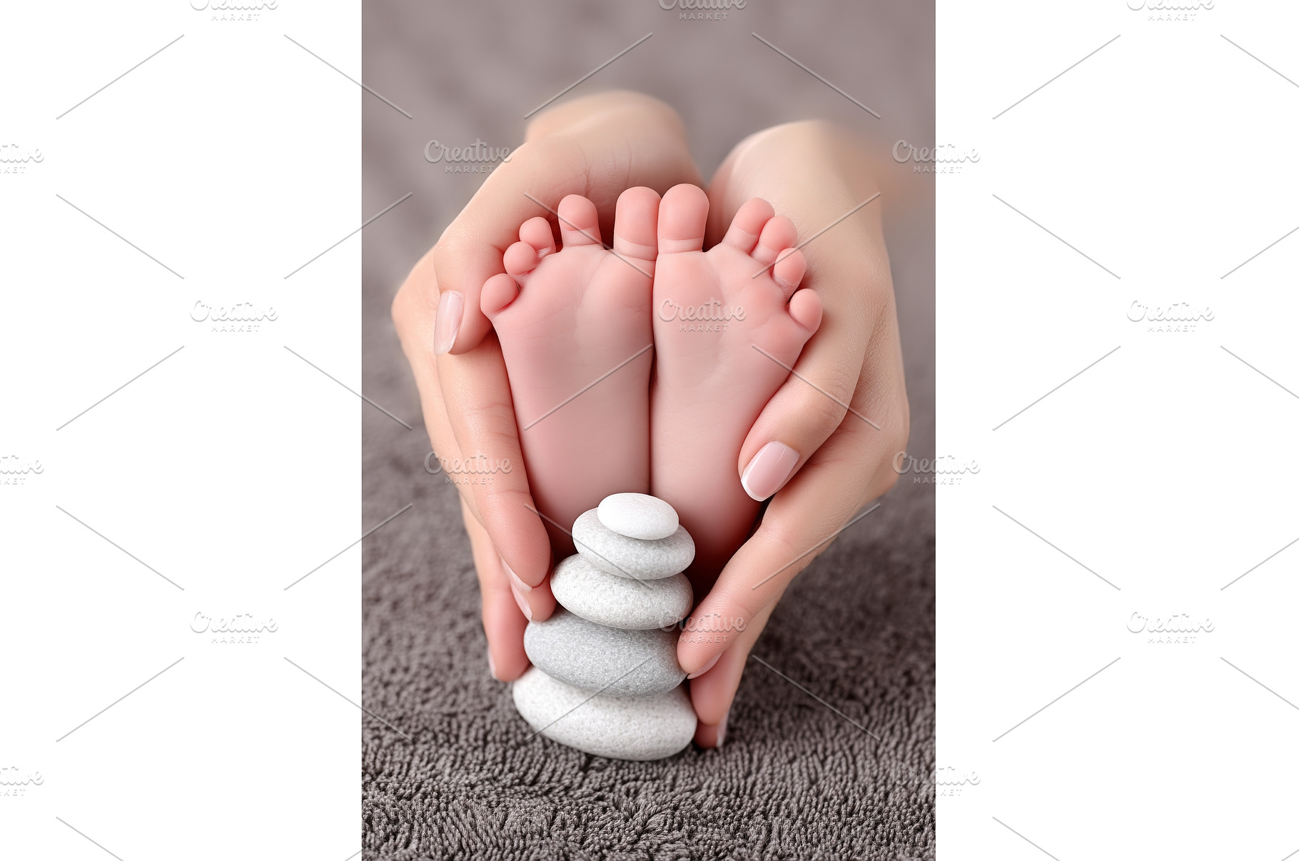 A newborn baby's feet resting on the, a Person Photo by ZinetroN