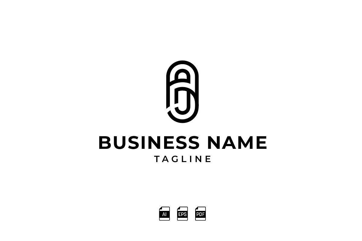 Minimalist AJ Monogram Logo, a Templates & Theme by megmccombsdesign