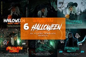 6 Halloween Party Flyer Bundle