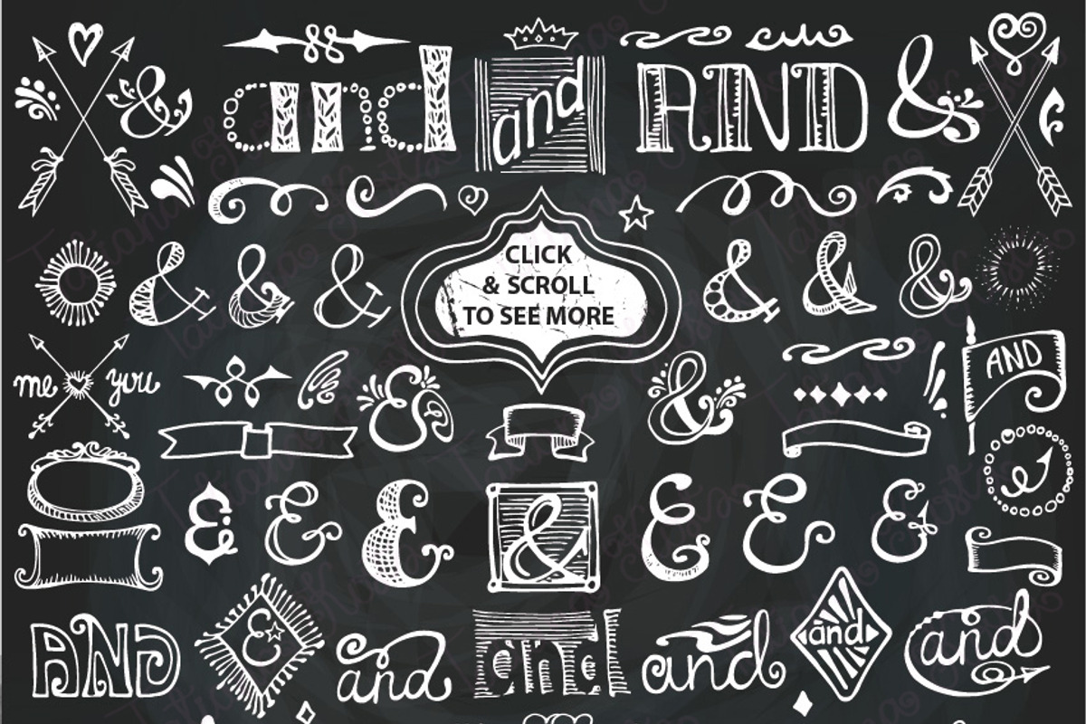 Handsketched ampersand decor set 2 preview 2
