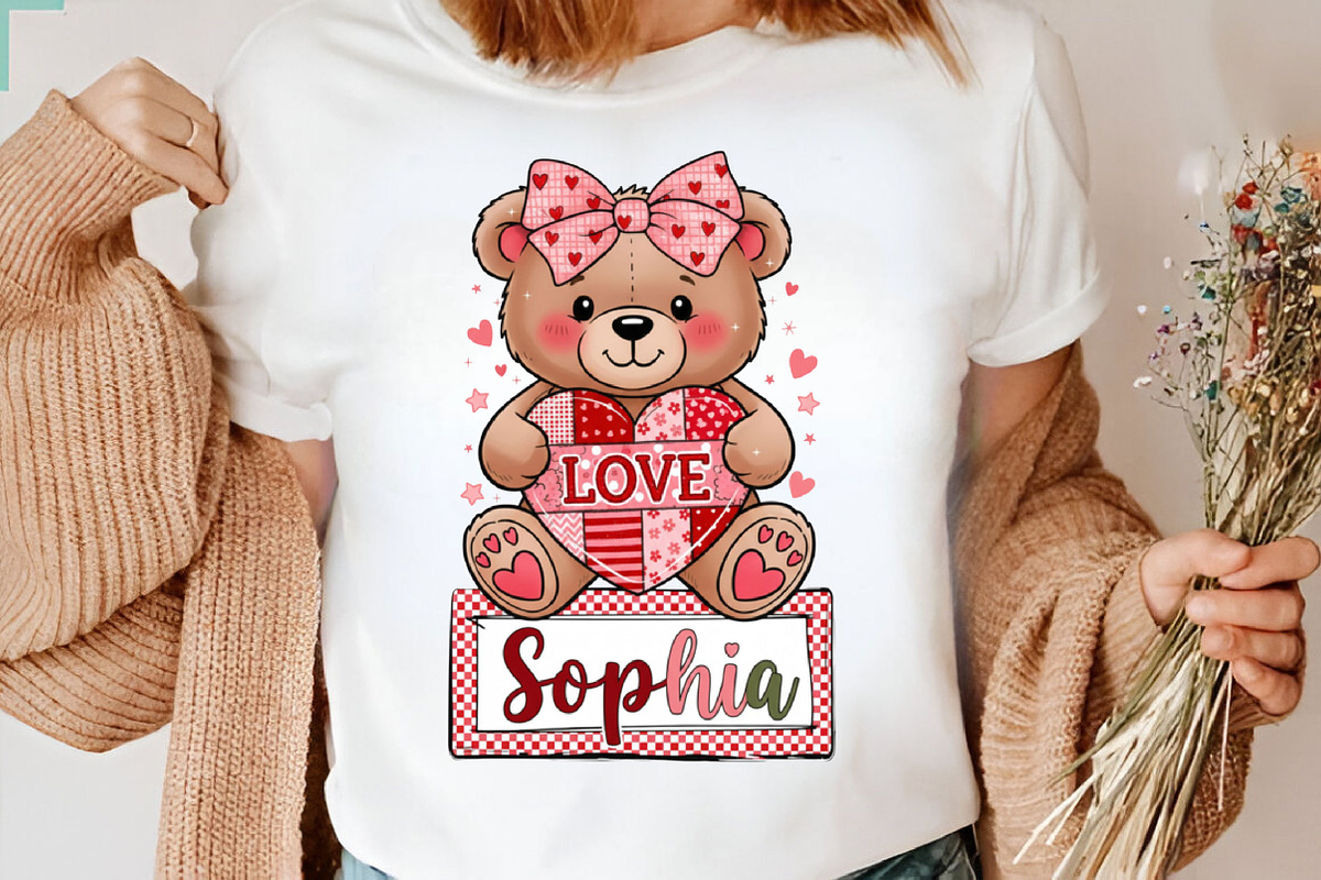 Custom Valentine Teddy Bear PNG, an Illustration by Designking (Photo 4 of 6)
