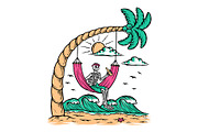 Skull chilling on the beach, a Food Illustration by gunaonedesign (Thumbnail 1 of 4)